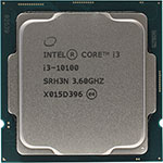 Процессор Intel Core i3 i3-10100 Comet Lake 3600 МГц Cores 4 6Мб 65 Вт GPU UHD 630 BOX BX8070110100SRH3N