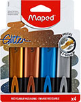 Набор текстовыделителей с блестками MAPED FLUO PEPS Glitter, 4 штуки, АССОРТИ, линия 1-5 мм, 742000 набор карандашей цветных maped color peps 12 цв в картоне
