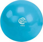 Медбол Lite Weights 4кг 1704LW, голубой блок для занятий йогой lite weights