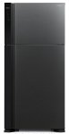 фото Двухкамерный холодильник hitachi r-v660puc7-1 bbk черный бриллиант