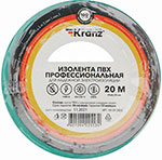 Изолента профессиональная Kranz ПВХ, 0.18х19 мм, 20 м, зеленая профессиональная изолента kranz