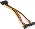Кабель питания SATA ExeGate EX-CC-SATAM2F, 15pin M/2x15pinF, угловые разъемы (EX294796RUS)