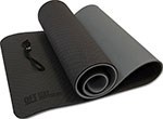 Коврик для йоги  Original FitTools 10 мм двухслойный TPE черно-серый