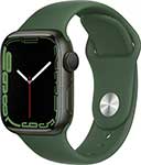 фото Умные часы apple series 7 gps (mkn03ru/a) 41mm green aluminium clover sport band