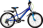 Велосипед Novatrack 20'' VALIANT сталь, синий, 6-скор, TY21/TS38/SG-6SI, V-brake, 20SH6V.VALIANT.BL22 самокат для детей novatrack polis pro алюминий синий 180 polis bl21