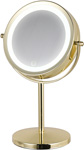 Зеркало двустороннее Hasten c x7 увеличением и LED подсветкой - HAS1812 (цвет-yellow gold, LED подсветка 3 уровня) зеркало косметическое настольное swensa двустороннее 17 см золотой