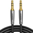 

Кабель Ugreen AV150, 3.5 mm Male to Male Alu Case Braid Audio Cable, длина 1 м, серебристо-серый (50355)