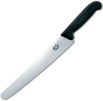 

Нож Victorinox Fibrox лезвие 26 см с волнистой заточкой чёрный