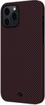 

Чеxол (клип-кейс) Pitaka для iPhone 12 PRO/12 красно-черный (мелкое плетение) (KI1204P)