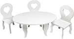 Набор кукольной мебели Paremo для кукол ''Шик'': стол стулья  цвет: белый