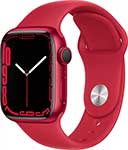 фото Умные часы apple watch series 7 gps (mkn23ru/a) 41mm red aluminium red sport band