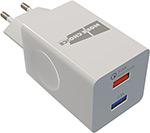 Сетевое ЗУ MoreChoice Smart 2USB 3.0A QC3.0 быстрая зарядка для micro USB NC55QCm (White) сетевое зу morechoice 1usb 3 0a qc3 0 для micro usb быстрая зарядка nc52qcm white
