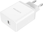 

Сетевой адаптер для быстрой зарядки Canyon H-20 Type-C 20W Power Delivery белый