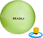 Мяч для фитнеса «ФИТБОЛ-75» Bradex SF 0721 с насосом салатовый мяч для фитнеса bradex фитбол 75 с насосом sf 1023 мятный