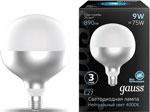 фото Лампа gauss led filament g125-dc mirror-milky e27 9w 890lm 4000k 125*178mm