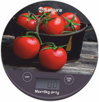 Кухонные весы Sakura SA-6076T, 8 кг, помидоры весы кухонные sakura sa 6018gr green