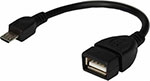 Кабель USB - OTG Rexant micro USB на USB, шнур 0.15 м, черный универсальный кабель usb rexant