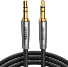 

Кабель Ugreen AV150, 3.5 mm Male to Male Alu Case Braid Audio Cable, длина 1.5 м, серебристо-серый (50356)