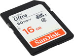 Карта памяти Sandisk 16 GB SDHC Class 10 UHS-I Ultra 80 MB/s SDSDUNC-016 G-GN6IN sandisk ultra sdxc sdsdunc 256g gn6in 256gb
