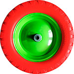 Колесо Сибртех 689775, полиуретановое 4.80/4-8, длина оси 90мм, подшипник 20мм полиуретановое колесо сибртех