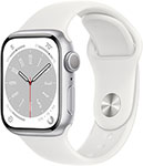 фото Смарт-часы apple watch series 8 gps 45mm silver aluminum case with white sport band s/m mp6p3ll/a