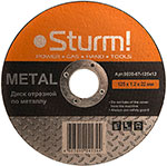 Диск отрезной по металлу Sturm 9020-07-125x12 АРМИРОВАННЫЙ размер 125x1.2x22.23
