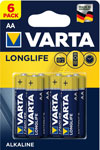 Батарейки VARTA LONGLIFE AA бл.6 батарейка varta longlife aa бл 4
