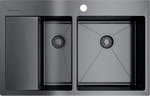 Кухонная мойка Omoikiri Akisame 78-2-GM-R вороненая сталь (4973102) смеситель для кухни omoikiri mikawa 2 plus sb gm с подключением фильтра вороненая сталь 4994454
