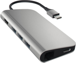 

USB-адаптер Satechi Aluminum Multi-Port Adapter 4K with Ethernet серый космос (ST-TCMAM)