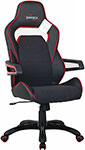 Кресло Brabix ''Nitro GM-001'', ткань, экокожа, черное, вставки красные, 531816