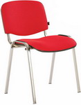 Стул Brabix ''Iso CF-001'', хромированный каркас, ткань красная с черным, 531423 кресло для отдыха мебелик денди шпон ткань ультра шоколад каркас дуб шампань шпон