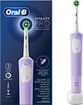Электрическая зубная щетка BRAUN ORAL-B Vitality Pro D103.413.3 Lilac Mist, 3 режима, тип 3708, сиреневый replacement brush head for oral b heads toothbrush heads for braun oral b d12 d16 junior vitality nozzles d20 db4510 6500