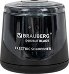 Точилка электрическая Brauberg DOUBLE BLADE BLACK (271336) точилка электрическая brauberg one фреза с автостопом 4 батарейки aa usb под адаптер 270577