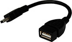 USB кабель OTG Rexant mini USB на USB, шнур 0.15 м, черный кабель aux 1m на вход aux 3 5mm jd 278 голубой