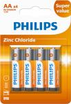 Батарейки цинково-хлоридные Philips Greatlife, 4AA, в блистере (R6G4B/97)