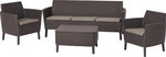 Комплект мебели Allibert Salemo 3 seater set коричневый 17205990