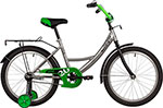 Велосипед Novatrack 20'' VECTOR серебристый, защита А-тип, тормоз нож., крылья и багажник чёрн. 203VECTOR.SL22