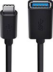 Кабель Belkin USB-C папа/USB-A мама 0 14м черный (F2CU036btBLK) - фото 1