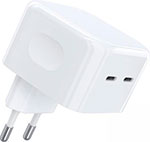 Сетевое зарядное устройство Choetech 35 Вт, 2 x USB-C PD/QC/AFC, белый (Q5008) - фото 1