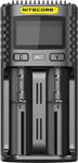 Зарядное устройство NITECORE UMS2 18650/21700 на 2*АКБ Intellicharge V2, совместимо с Li-ion/IMR и Ni-MH/Ni-Cd аккумуляторами, с автоматическим определением yonii d4 lcd 18650 зарядное устройство 4 слота для 18650 21700 26650 литиевая батарея aa aaa nimh
