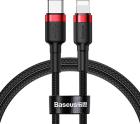 

Кабель Baseus USB-C- MFI, CL, 20W, 1m, красно-черный (CATLKLF-91), Красный/черный