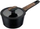 Ковш индукционный с крышкой Regent inox Linea ALBERO, 1.3 л, 16 см, черный/коричневый (62-1316)