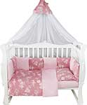 

Комплект в кроватку Amarobaby Нежный Танец розовый 18 предметов AMARO-3018-NT