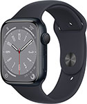 фото Смарт-часы apple watch series 8 gps 45mm midnight aluminum case with midnight sportband mnuj3ll/a