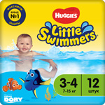 Трусики-подгузники для плавания Huggies Little Swimmers 3-4 7-15кг 12 шт. подгузники трусики little angel premier 5 xl 11 кг 20 шт