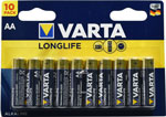 Батарейки VARTA LONGLIFE AA бл.10 батарейка varta longlife aa бл 4