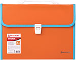 Портфель пластиковый Brauberg А4 13 отделений 0.7 мм оранжевый 227975 пластиковый портфель staff