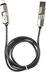 Дата-кабель 4в1 Pavareal PA-DC01, USB/Type-C - Lightning/Type-C, 100W/65W/PD20W, черный