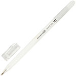 Ручка гелевая белая Brauberg White Pastel, КОМПЛЕКТ 12 штук, линия 0.5 мм (880209)