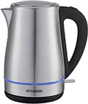 Чайник электрический Hyundai HYK-S3020, серебристый, матовый/черный чайник электрический великие реки амур 1 1 8 л серебристый фиолетовый